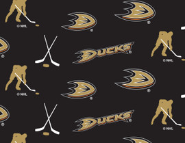 Anaheim Ducks Fleece Fabric with Classic All Over Print-Sold By the Yard Anaheim Ducks Fleece Fabric with Classic All Over Print-Sold By the Yard