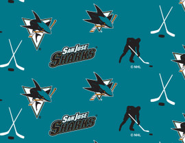 San Jose Sharks NHL Hockey Tone on Tone Design – US Fabric Shop