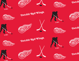 Detroit Red Wings Fleece Fabric with Classic All Over Print-Sold By the Yard Detroit Red Wings Fleece Fabric with Classic All Over Print-Sold By the Yard