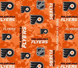 Philadelphia Flyers Fleece Fabric with Digi Camo Print-Sold By the Yard Philadelphia Flyers Fleece Fabric with Digi Camo Print-Sold By the Yard