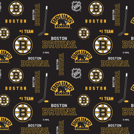 Boston Bruins Cotton Fabric with All Over Print Print Boston Bruins Cotton Fabric with All Over Print Print