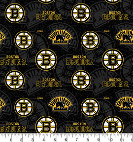Boston Bruins Cotton Fabric with Tone on Tone Print Boston Bruins Cotton Fabric with Tone on Tone Print