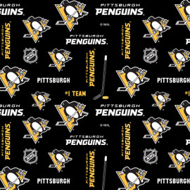 Pittsburgh Penguins Cotton Fabric with All Over Print Print Pittsburgh Penguins Cotton Fabric with All Over Print Print