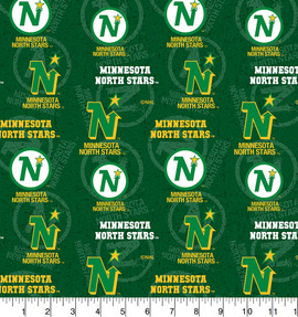 Minnesota North Stars Cotton Fabric with Tone on Tone Print Minnesota North Stars Cotton Fabric with Tone on Tone Print