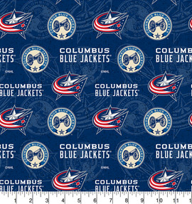 Columbus Blue Jackets Cotton Fabric with Tone on Tone Print Columbus Blue Jackets Cotton Fabric with Tone on Tone Print