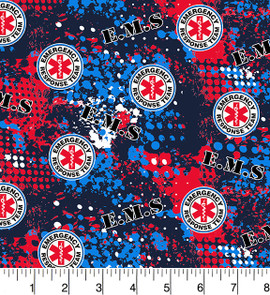 Emergency Medical Services Cotton Fabric by Sykel-Heather Ground 911 Rescue
