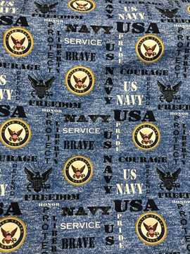 United States Navy Cotton Fabric by Sykel-U.S. Navy Heather Ground United States Navy Cotton Fabric by Sykel-U.S. Navy Heather Ground