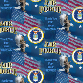 United States Air Force Cotton Fabric by Sykel-U.S. Air Force Flags United States Air Force Cotton Fabric by Sykel-U.S. Air Force Flags
