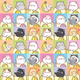 Bananya Characters Cotton Fabric Collection by Sykel-Bananya Kitty Blocks Bananya Characters Cotton Fabric Collection by Sykel-Bananya Kitty Blocks