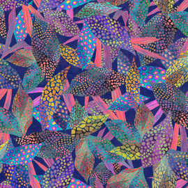 Tropical Punch Cotton Fabric Collection by Sykel-Leaves Blue Tones Tropical Punch Cotton Fabric Collection by Sykel-Leaves Blue Tones