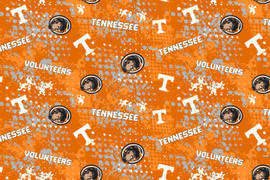 University of Tennessee Volunteers Cotton Fabric with Splatter Print University of Tennessee Volunteers Cotton Fabric with Splatter Print