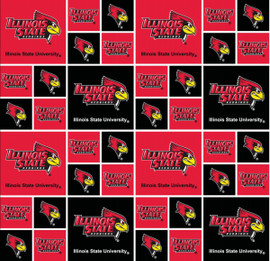 Illinois State University Redbirds Cotton Fabric with Geometric Print Illinois State University Redbirds Cotton Fabric with Geometric Print