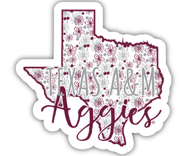 Texas A&M Aggies 5 x 5 Gig 'Em Texas Decal | Maroon, White & Blue