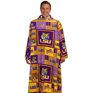 LSU Fleece Blanket Kit-Includes Solid and Printed Fleece Fabric to Make A LSU No Sew Fleece Blanket, Size: 48