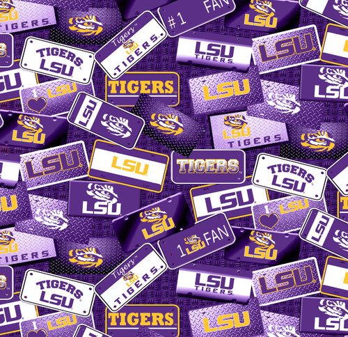 Louisiana State University Paisley Officially Licensed Fabric