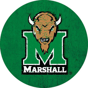 Marshall Thundering Herd Wood Grain 4 Inch Round Magnet - College ...