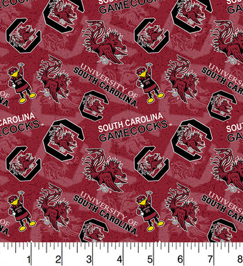 NCAA Fleece Fabric- Louisville Block