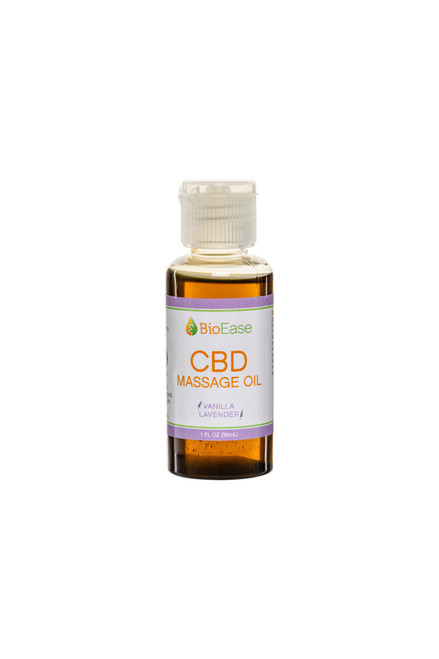 BioEase CBD Massage Oil Vanilla Lavender 1oz Product