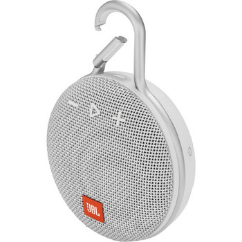 JBL Clip 3 Portable Bluetooth Speaker (White)