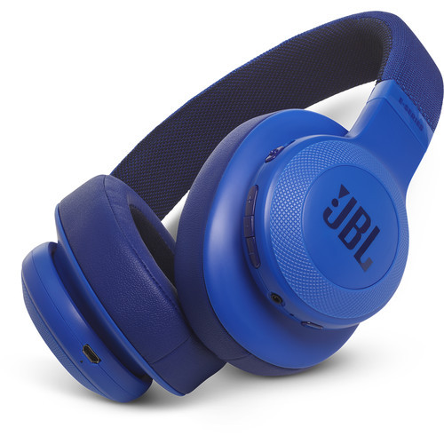 Refurbished JBL E55BT Bluetooth Over-Ear Headphones (Blue)