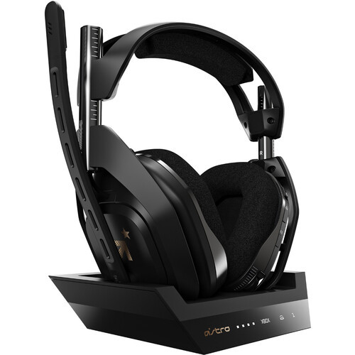 Refurbished ASTRO Gaming A50 Wireless Gaming Headset with Base Station (Black & Gold, for Windows, Mac, and Xbox One)