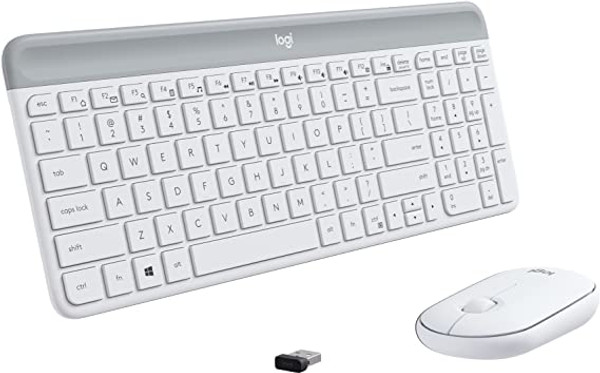 Refurbished Logitech MK470 Slim Wireless Keyboard & Mouse Combo 920-009443 White