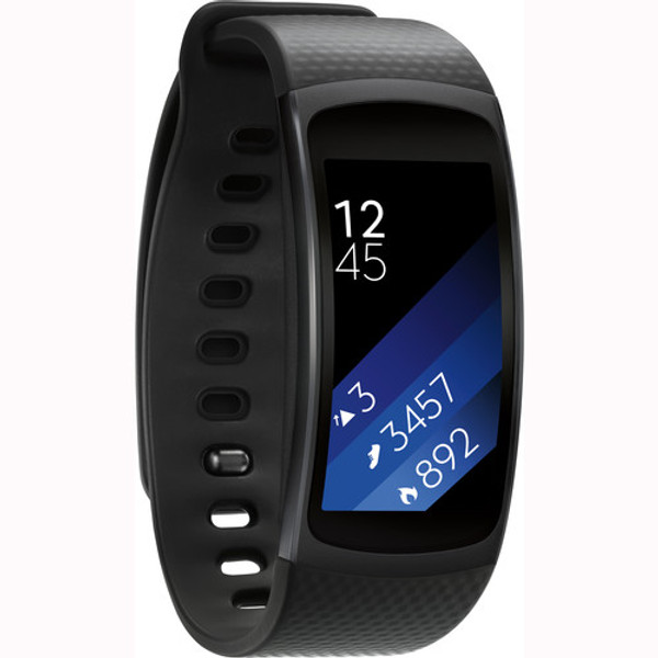 Refurbished Samsung Gear Fit2 Watch SM-R360 AMOLED Sport Watch Bluetooth (Small, Black)
