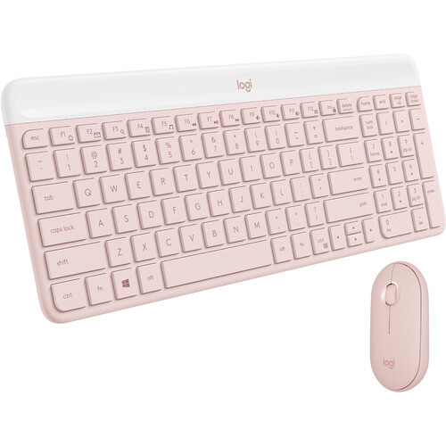 Refurbished Logitech MK470 Slim Wireless Keyboard and Mouse Combo (Rose)