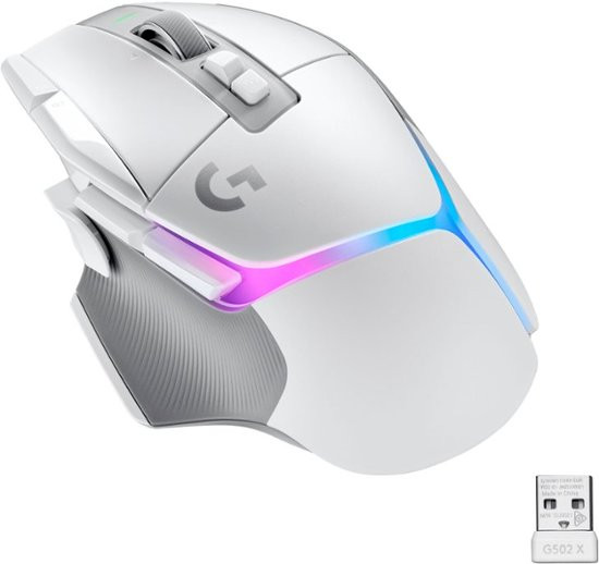 Refurbished Logitech - G502 X PLUS LIGHTSPEED Wireless Gaming Mouse with HERO 25K Sensor - White