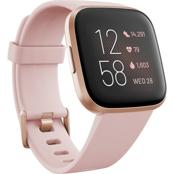 Fitbit Versa 2 (Small) Health & Fitness Smartwatch (Petal / Copper Rose Aluminum)