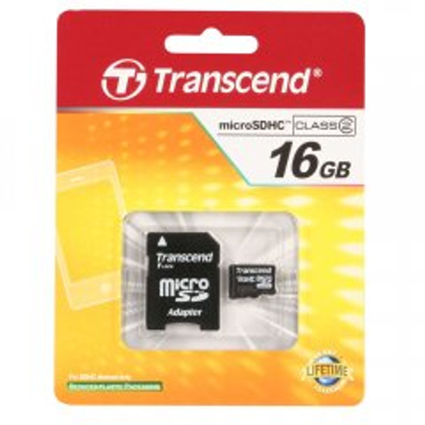 Transcend 16GB Micro SDHC Memory Card with SD Adapters