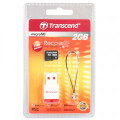 Transcend 2GB micro SD Memory Card with P3 Card Reader