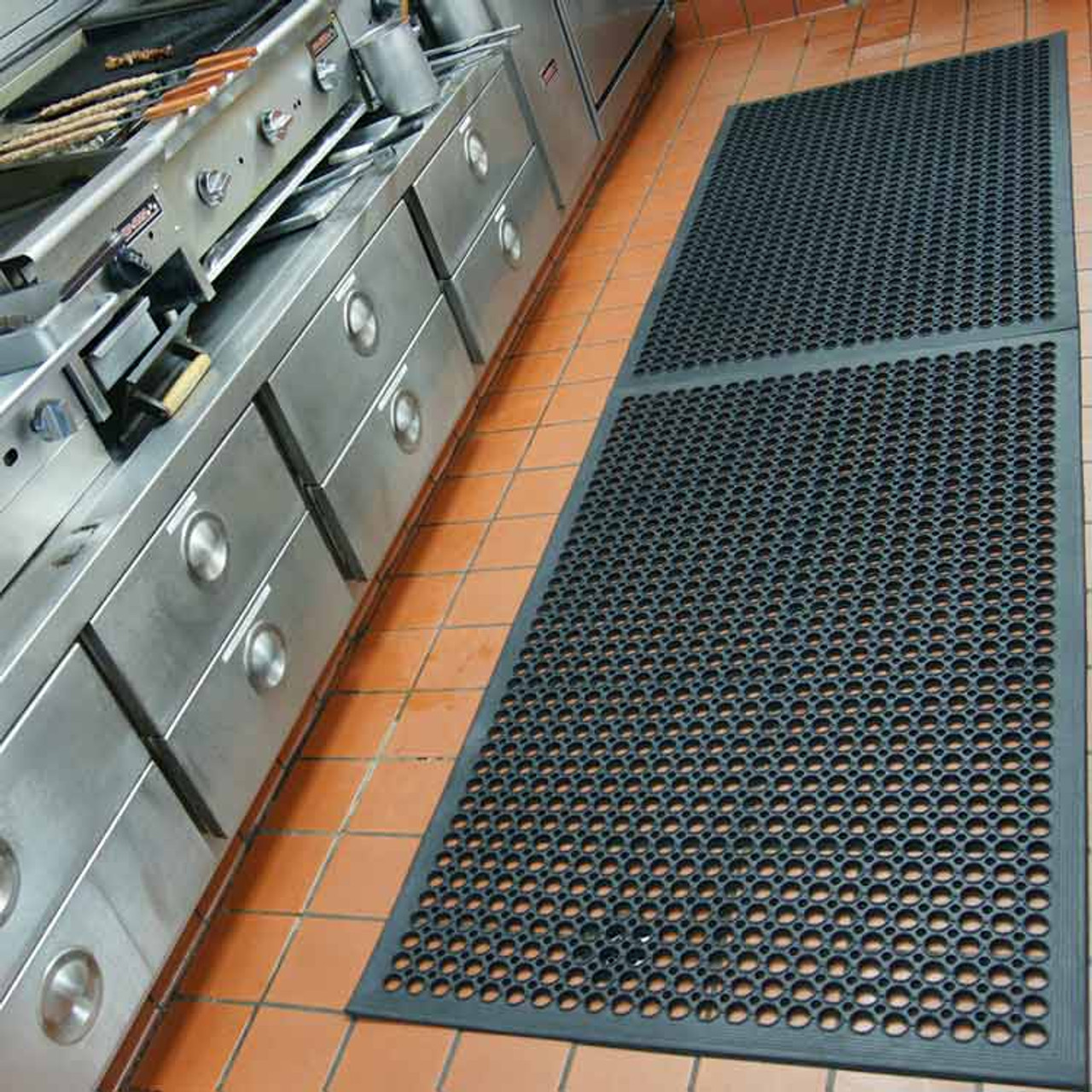 Rubber-Cal 7/8-Inch Dura-Chef Rubber Comfort Kitchen Mats - 7/8 x 38.5 x 58.5 inch - Black Rubber Mat