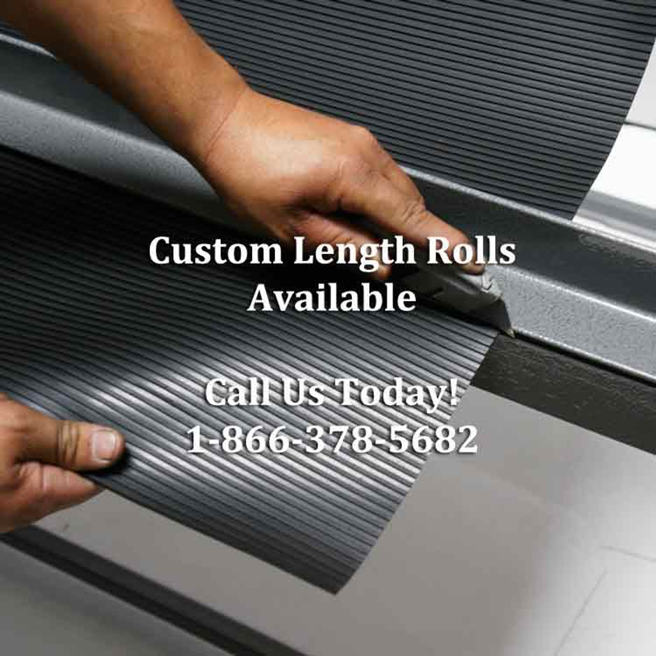 Rubber-Cal Fine Rib Corrugated Rubber Floor Mats - 1/8 Thick x 3ft x 1ft  Runners