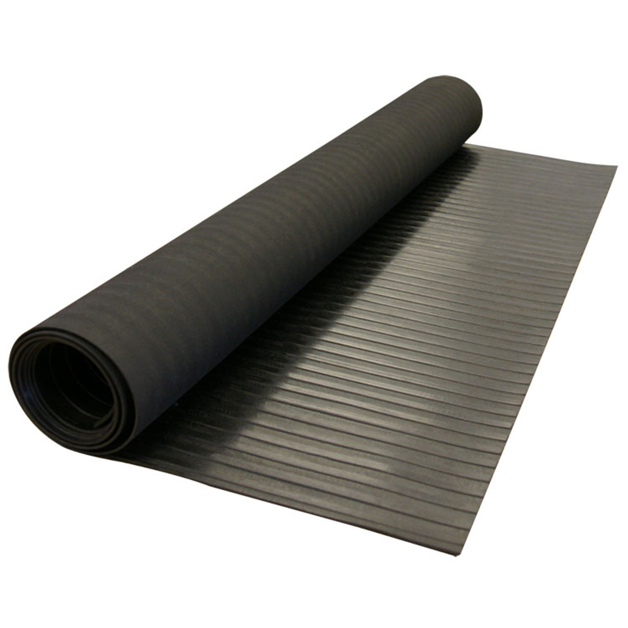 Rubber-Cal Safe-Grip Slip-Resistant Traction Mats - 1/4 in x 34 in x 2 ft - Black Rubber Runner