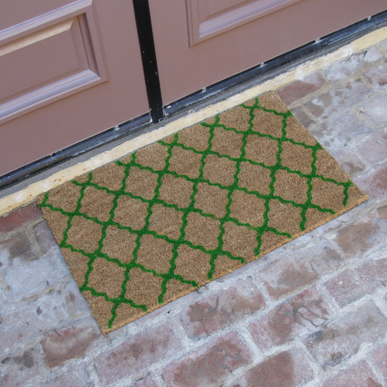 Shades of Green Pattern Printed Coir Mat floor mats and door mats
