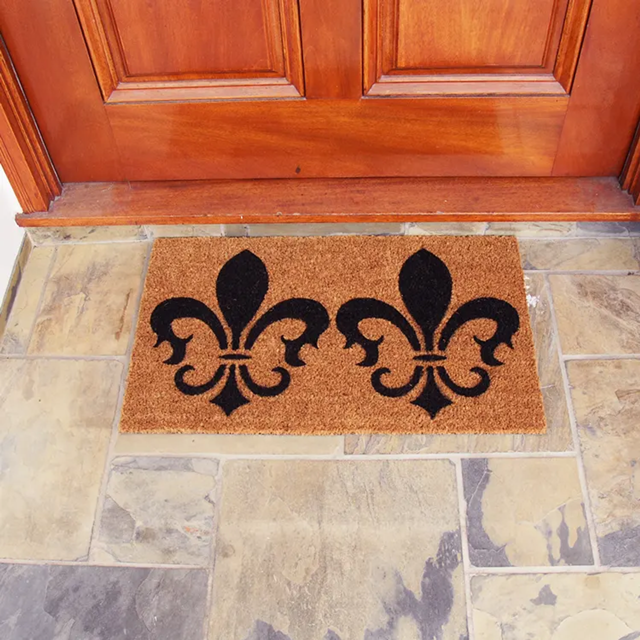 Rubber-Cal Country Oversized Front Door Mat Kit - 24 x 57 - 2 Door Mats - Brown