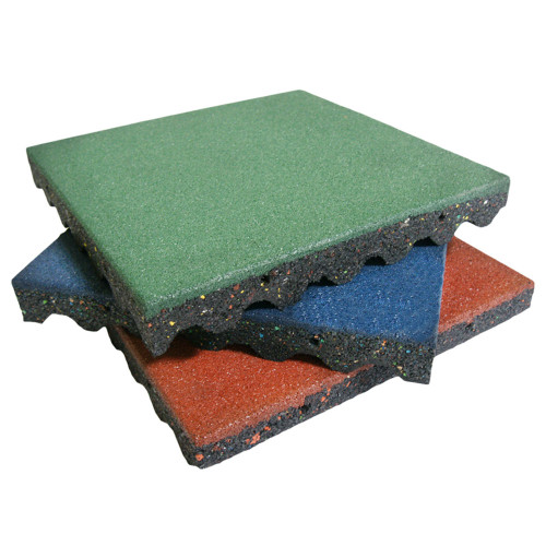 Multi-color stack of Eco-Safety 2.5-inch Rubber Playground Surfacing