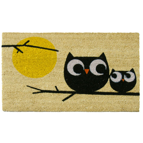 Overhead view of Affection! Owl Doormat