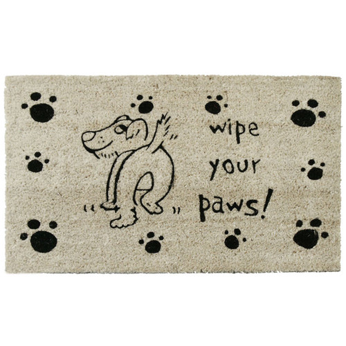 overhead view of Wipe Your Paws Dog Doormat