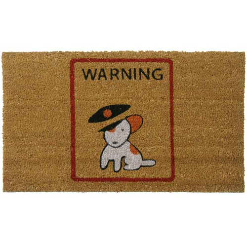 overhead view of Warning, Vicious Puppy Inside! Dog Doormat