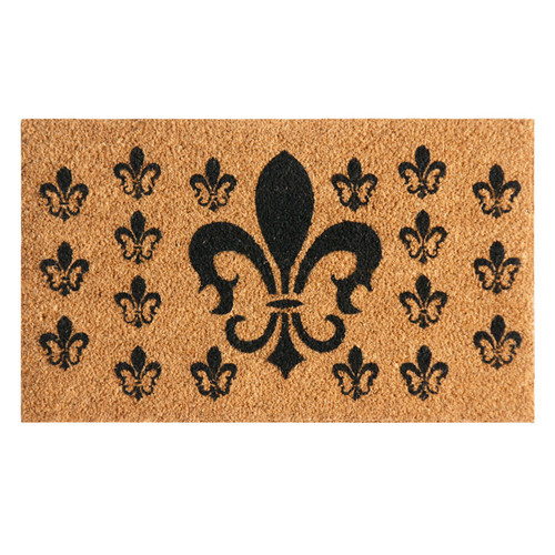 overhead view of "French Coat of Arms" - a Fleur de Lis Doormat