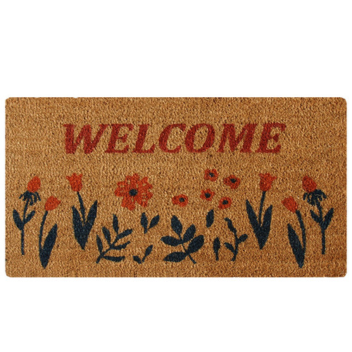 overhead view of "Floral Garden" - Welcome Spring Doormat