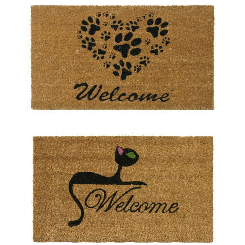 Heart Shaped Paws Welcome Mat