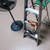 Diamond-Plate Metallic Beige Flooring under a ladder and a fan