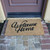 "Greetings from Your Humble Abode!" - Welcome Home Doormat in front of door