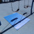 blue swing mat under a swing