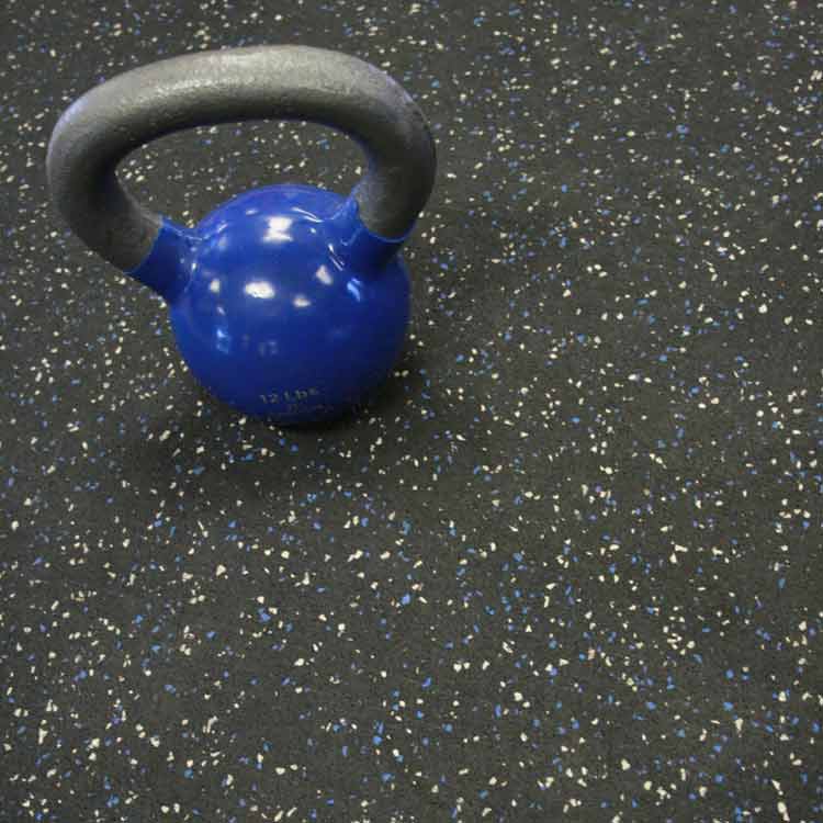 Blue Steel Elephant Bark Rubberized Flooring under KettleBell