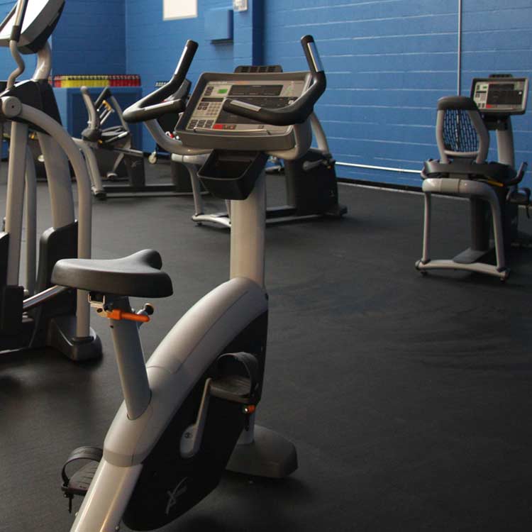 Exercise equipment on Z Cycle Rubber Flooring