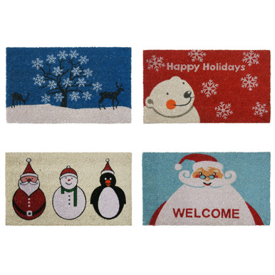 Winter Friends Snowman Doormat Cardinals Primitive Indoor Outdoor 18 x 30